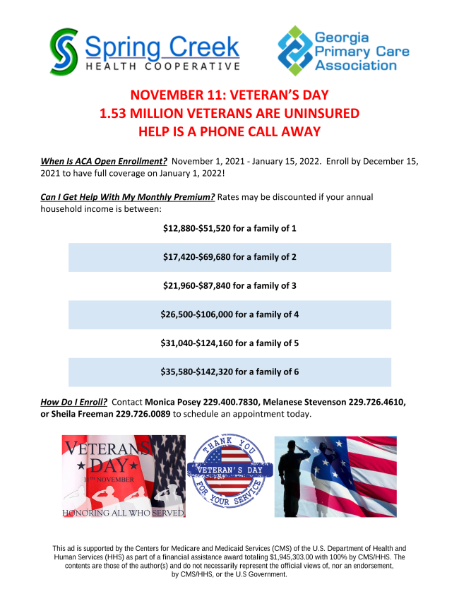 ACA 2022 Income Guidelines - full page VETERAN_s DAY 2021